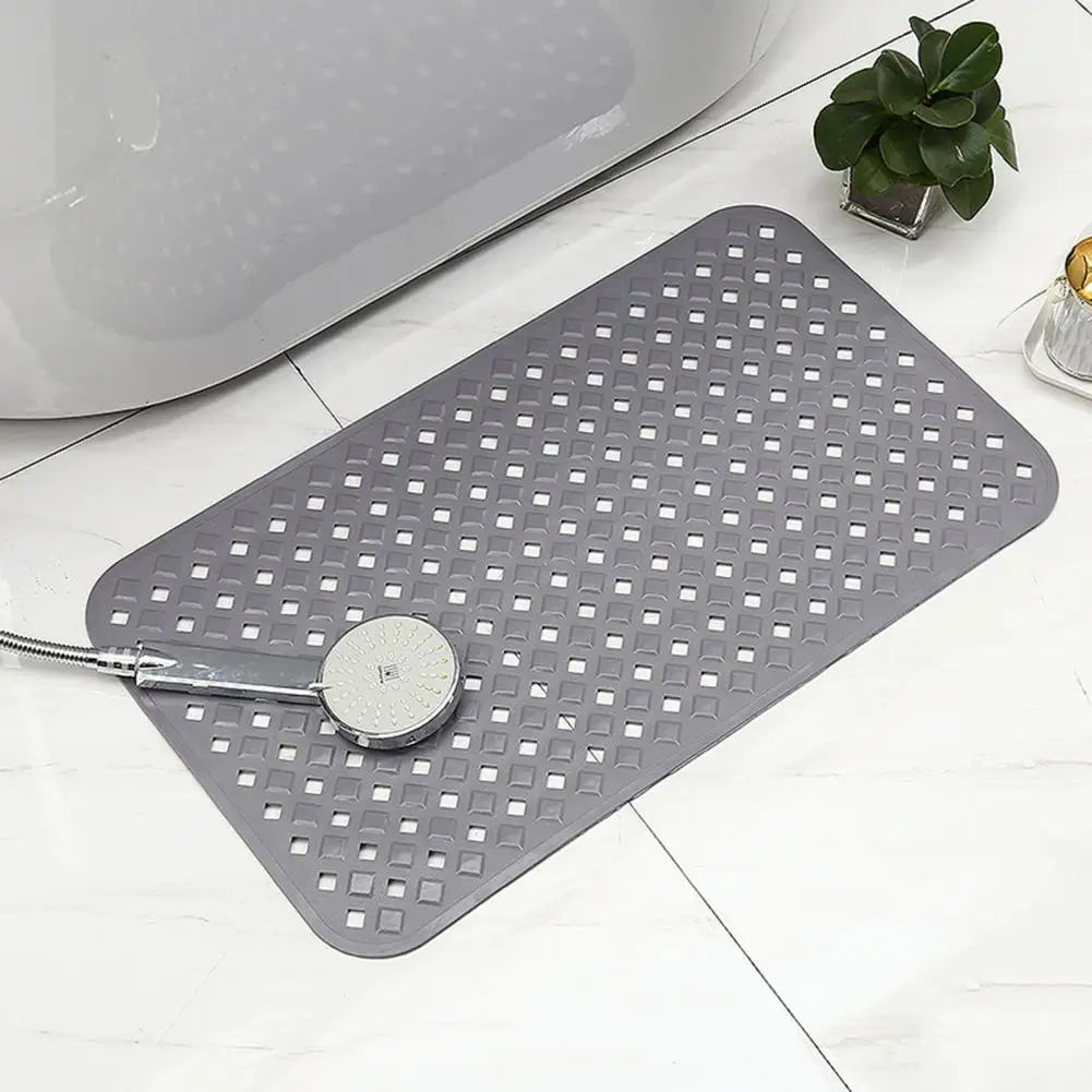 Hollow Drainage Design Bath Mat Rug Anti-Slip Bathroom Shower Mat with Comfortable Cushioning Shower Floor Grip Pad