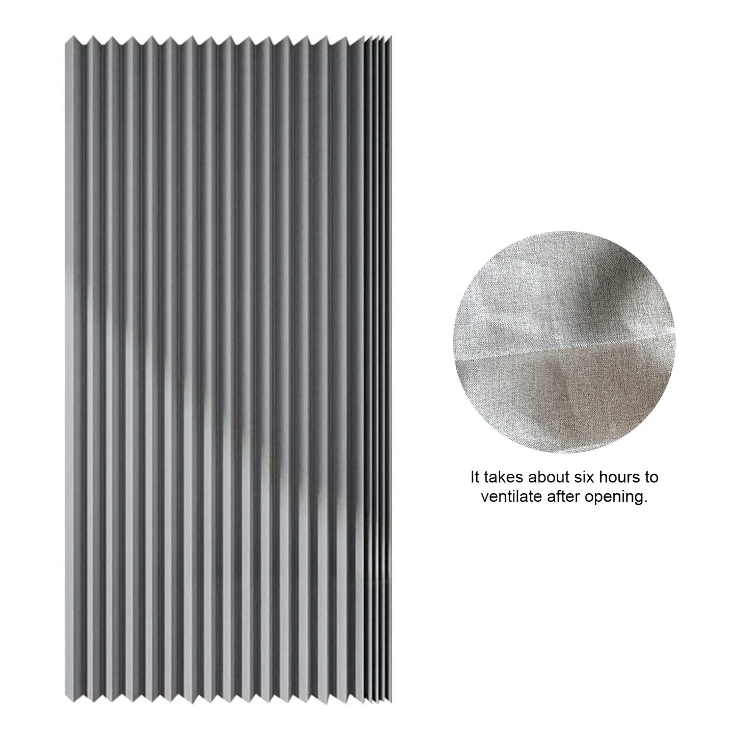 Foldable Magnetic Shower Curtain Waterproof Bath Curtain with 14 Hooks Privacy Bathroom Divider for Bathroom