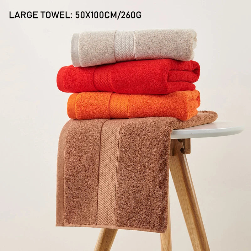 100% COTTON ADULT FACE TOWEL BATHROOM CHILDREN'S SMALL BATH TOWEL SOFT ELONGATED SPORTS GYM SWEAT TOWEL LARGE TOWEL 50X100CM