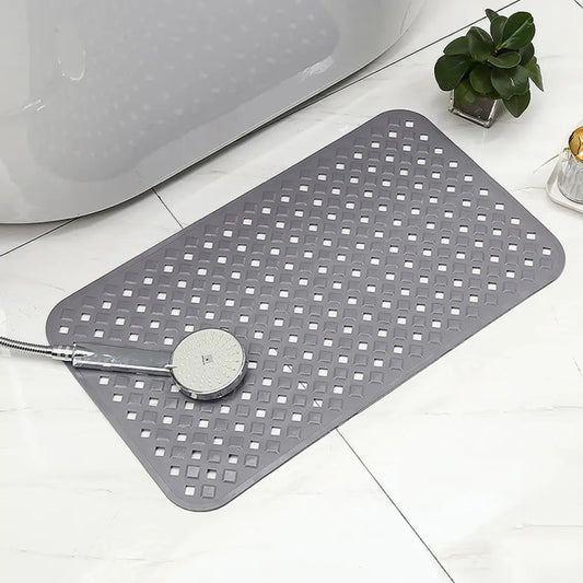 Hollow Drainage Design Bath Mat Rug Anti-Slip Bathroom Shower Mat with Comfortable Cushioning Shower Floor Grip Pad